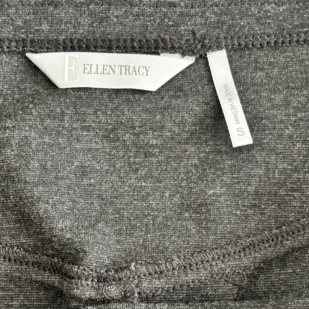 Ellen Tracy Ponte Knit Pencil Skirt - Charcoal Gray S - Picture 8 of 10